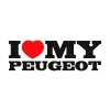Naklejka I Love My Peugeot