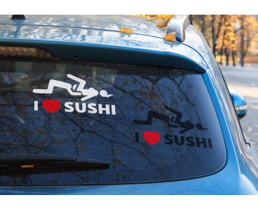 Naklejka I love sushi