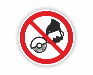 Naklejka Zakaz używania szlifierki ręcznej