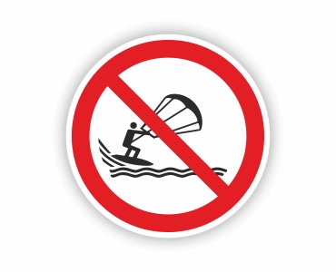Naklejka Zakaz uprawiania kitesurfingu