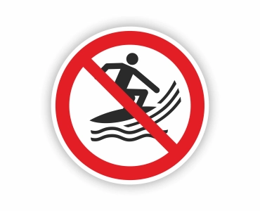 Naklejka Zakaz używania desek do surfingu