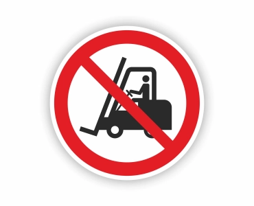 Naklejka Zakaz ruchu urządzeń do transportu poziomego